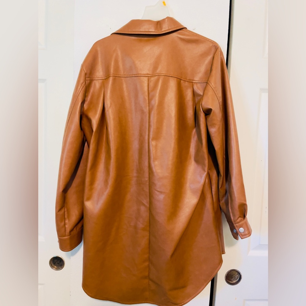 Faux leather dress jacket